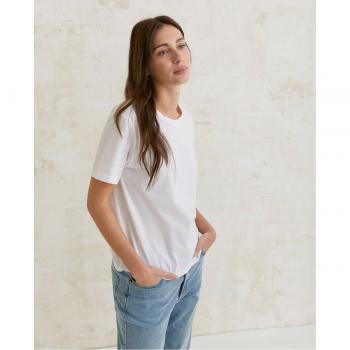 Camiseta de mujer Yerse 100% algodón orgánico blanco (modelo 40004_1)