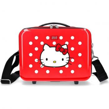 Neceser ABS Castle of Hello Kitty adaptable a trolley para niños, 9L, color rojo