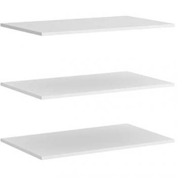 Pack de 3 estantes interiores de melamina blancos para armario 180cm, dimensiones 87x50 cm, material madera de ingeniería, color blanco