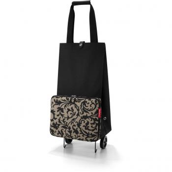 Reisenthel cesta para gastos con ruedas, plegable, marrón barroco/fantasía de color marrón claro y negro, HK7027