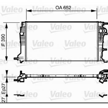 Radiador de refrigeración de motor Valeo 735182 para Renault Fluence, Grand Megane y Scénic