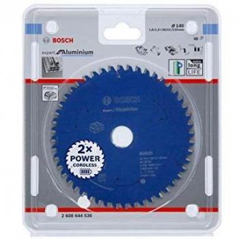 Disco de Sierra Circular Bosch Expert para Aluminio 140 mm, 48 Dientes, Compatible con Sierras Inalámbricas