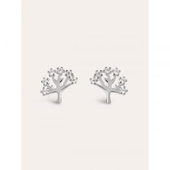 Pendientes Tree of Life de plata bañados en rodio