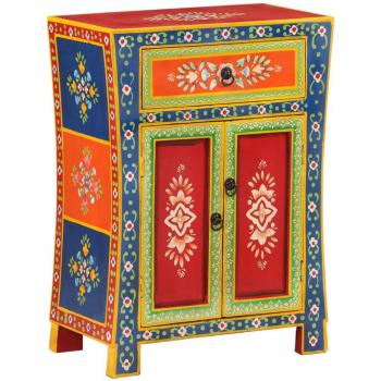 vidaXL Hand Painted Sideboard 54x30x74 cm Solid Wood Mango