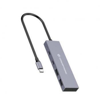Conceptronic HUBBIES13G Hub USB-C 3.2 Gen 1 10Gbps con 2 Puertos USB-C y 2 Puertos USB-A en Carcasa de Aluminio