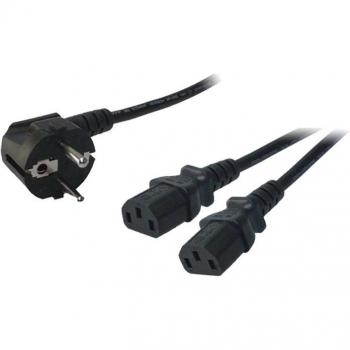 Cable de alimentación Y LogiLink 1.5m, 1 Schuko a 2 C13, M/F