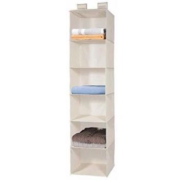 MaidMAX Organizador de Armario de 6 Niveles, Estantería Colgante de Tela, Estante de Tela para Armario, Organizador de Ropa, para Guardar Ropa, Toallas, etc, Beige