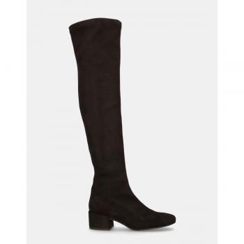 Botas de mujer en tela elástica negra efecto ante - PrettyBallerinas Jendayi