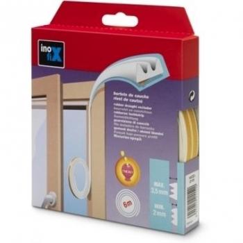 Inofix M104017 - Burlete de caucho adhesivo inoxfix en forma de k blanco 6m