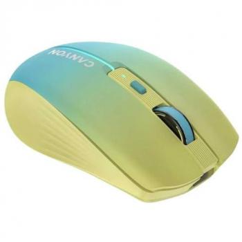 Ratón Inalámbrico Recargable Canyon MW-44, 2.4 GHz/BT, 8 Botones, DPI Ajustable Azul/Amarillo