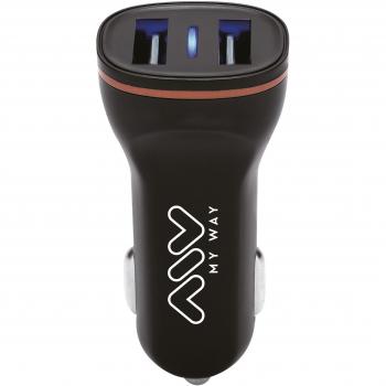 Myway Cargador Coche 2 USB 3.1A Negro