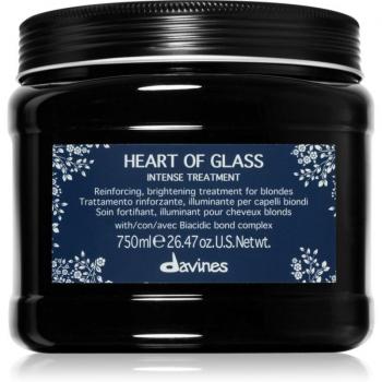 Davines - Mascarilla Intensiva para Cabellos Rubios Heart Of Glass 750 ml, tratamiento intensivo, máscara de fortalecimiento, para cabello teñido, aclarado y químicamente tratado
