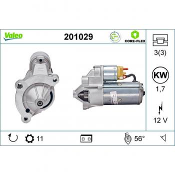 Motor de Arranque VALEO 201029 - Tipo: Motor de arranque; Marca: Valeo; Modelo: 201029