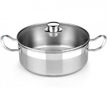 BRA Cacerola Profesional 22CM Tapa VIDRE, Acero Inoxidable, Único