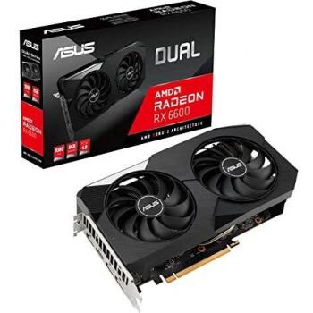 ASUS Dual AMD Radeon RX 6600 8GB GDDR6 - Tarjeta Gráfica Gaming, AMD RDNA 2, PCIe 4.0, 8GB GDDR6 , HDMI 2.1, DisplayPort 1.4a, Ventiladores Axial-Tech, Tecnología 0dB