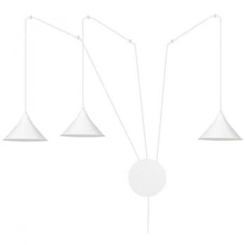 Lámpara de Suspensión Abramo, Acero con Recubrimiento de Polvo, Blanco, 400x400x60 cm