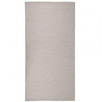 Alfombra de exterior de tejido plano gris taupe 100x200 cm