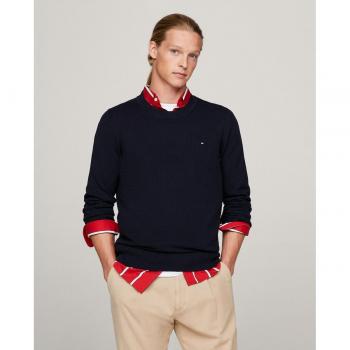 Tommy Hilfiger - Jersey de punto con cuello redondo y branding bordado