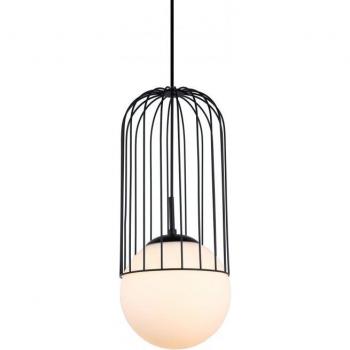 Lámpara colgante moderna Matty Black - Lámpara colgante negra de 1 luz con pantalla negra y blanca, tipo de casquillo E27