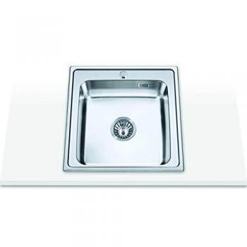 Edesa 950270017 Encimera | Modelo Veleta SE 50 1C Encastre | 1 Cubeta Cuadrada | Fregadero de Cocina con Orificio para Grifo | Ancho de 50 cm | Acabado en Acero Inoxidable
