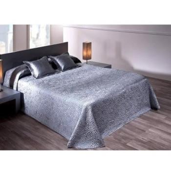 Colcha de satén Linz. Cama 150: 250x260 cm. gris