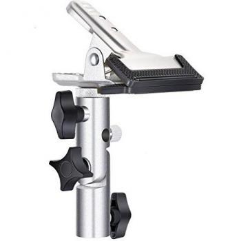Neewer Trabajo Pesado Metal Abrazadera de Resorte con 5/8 Pulgadas Semental, MAX. 5 Centímetros Abrir para Photo Studio luz Soporte Brazo Boom Reflector Telón de Fondo y Más - Plata