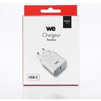 Cargador de red WE 1 puerto USB-C Power Delivery 18W Blanco
