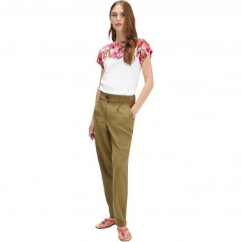Pantalón Zanahoria Mixto Modal Motivi - Apertura Frontal con Bolsillos Halter y Abertura Delantera de Botón y Cremallera