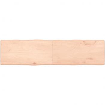 Tabla de encimera de madera maciza de roble sin tratar, dimensiones 160x40x(2-4) cm, con bordes naturales