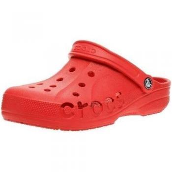 crocs Baya - Zuecos de material sintético unisex, color rojo