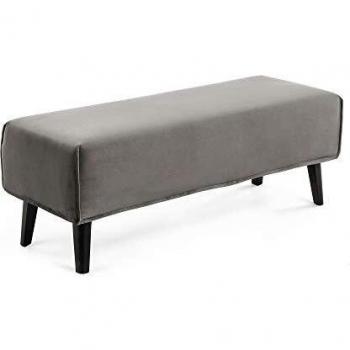 Kave Home - Funda banqueta Dyla Terciopelo Gris