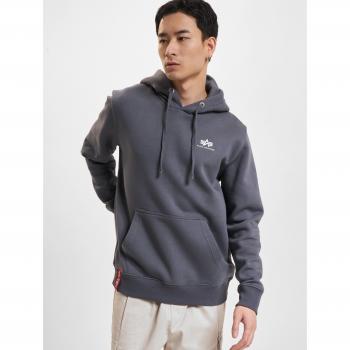 Alpha Industries Basic Small Logo Hoodie Grey