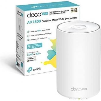 Router Mesh TP-Link Deco X20-DSL AX1800 Wi-Fi Doble Banda VDSL con 4 Puertos RJ45 1000Mb/s, OFDMA y MU-MIMO