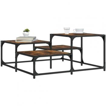 vidaXL Coffee Table Smoked Oak 87.5x87.5x40 cm Engineered Wood