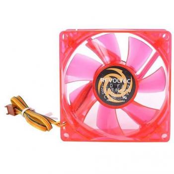 Revoltec Ventilador de 120 x 120 x 25 mm con 4 ledes Rojos, Color Rojo Oscuro