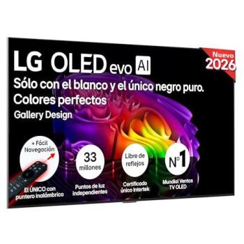 Smart TV LG OLED evo AI G6 65 4K Ultra HD, Procesador α11 Gen3, WebOS, Dolby Vision y Atmos, VRR 165Hz, Diseño Galería
