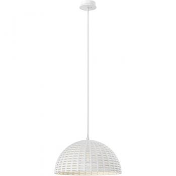 Lámpara colgante Herdis de Lucande, moderna, en blanco, hecha de cerámica, arcilla y yeso, diámetro de 34 cm, para salón y comedor (1 bombilla E27)