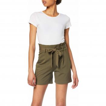 Vero Moda Vmeva HR Paperbag Short Shorts Color Pantalones Cortos, Verde