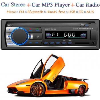 ATian Autoradio Bluetooth, Llamadas Manos Libres Radio FM Estéreo de Coche 60Wx4, Apoyo de Reproductor MP3 4 parlantes/SD/USB/MMC ID3 con Integrado EQ + Control Remoto