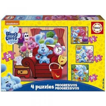 Puzzles Progresivos Las Pistas de Blue 12-16-20-25 Piezas Set Infantil Blues Clues and You