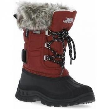 Trespass Unisex Kids Lanche Faux Fur Snow Boots - Red/Purple - Size: 12