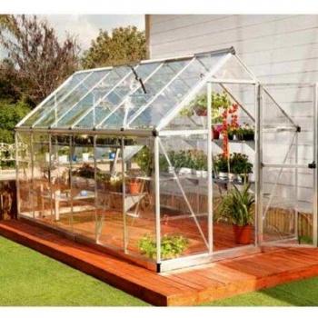 Invernadero Harmony 370x185x208 cm plateado Canopia by Palram, Policarbonato Transparente