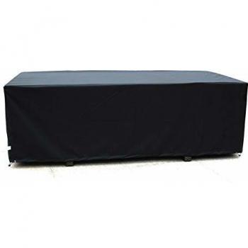 Funda protectora para mesa de jardín 8 plazas de poliéster negro - DCB GARDEN