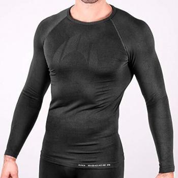 Ho Soccer Underwear Shirt Performance ML Short Neck Black, Camiseta térmica Larga Adulto, Negro, S