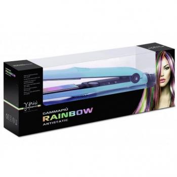 Plancha de Pelo Gamma Piu Rainbow Antiestática 230° Color Azul Cielo