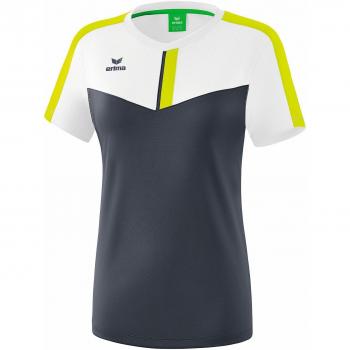 Erima Squad Women's Short Sleeve T-shirt White / Slate Grey / Bio Lime 44