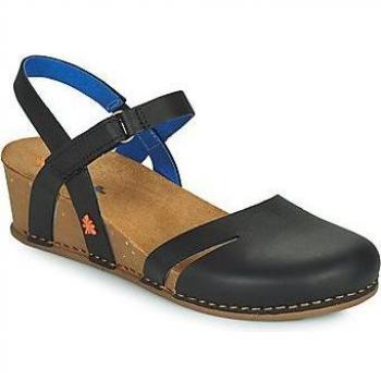 Art Sandalias de Mujer Grass Waxed Black I Live con Cuña y Autocierre