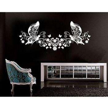 WTD 385 - Adhesivo Decorativo para Pared, diseño de Mariposas mágicas, Color Berenjena, 122 x 272 cm