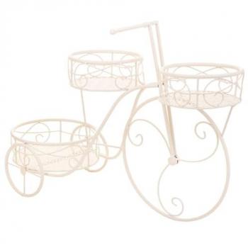 Soporte para Maceta Bicicleta de Hierro Blanco 28 x 28 x 28 cm - Alexandra House Living