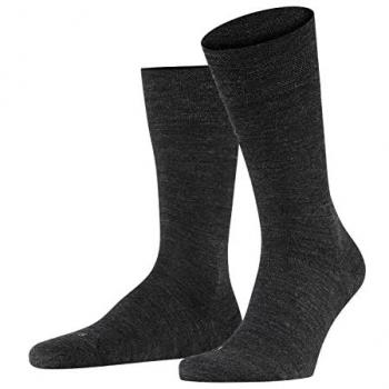 Falke Sensitive Berlin Men's Virgin Wool Comfort Socks - Anthracite Melange, Size 8.5-11 (43-46)